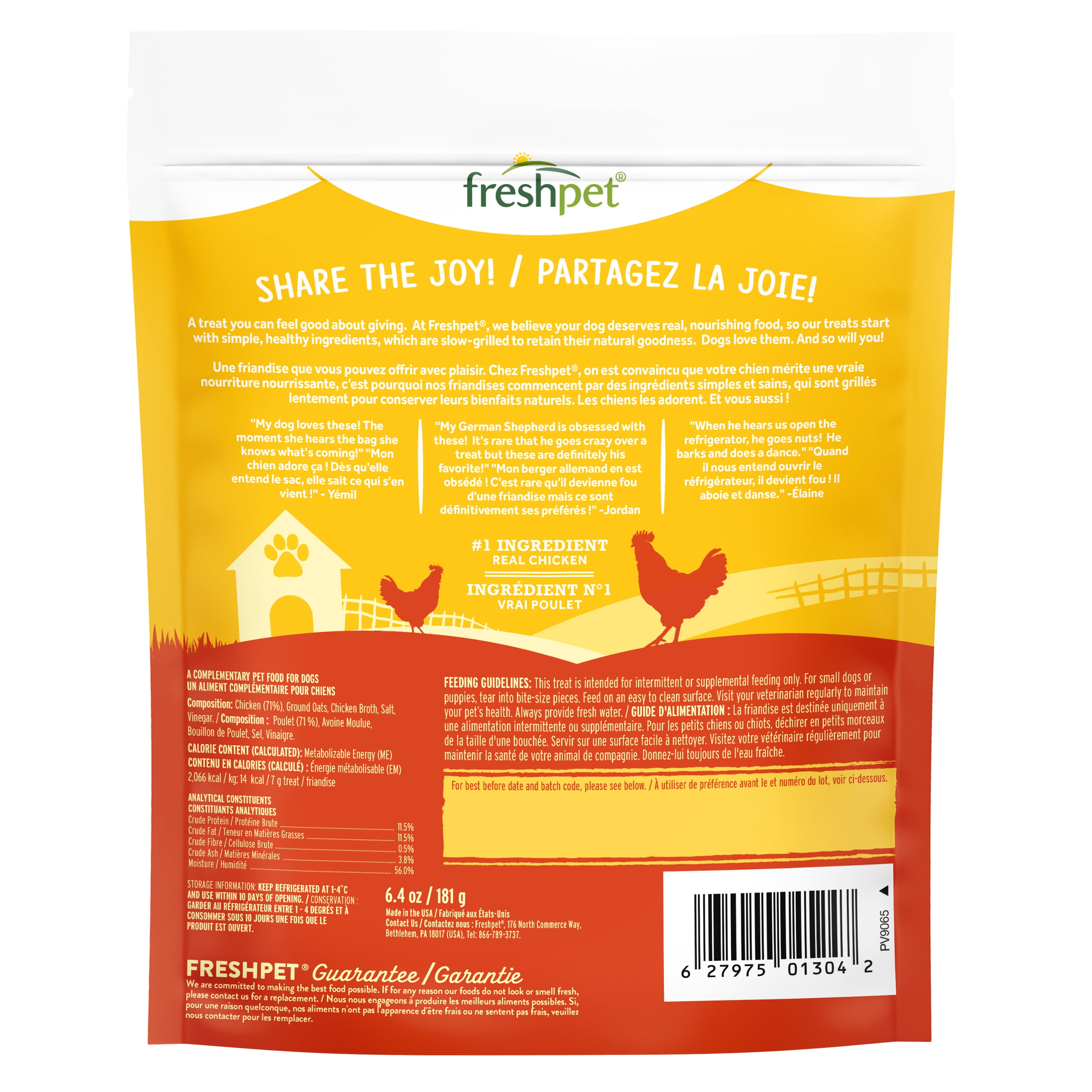 Freshpet Dog Treat, Dog Joy Slow Grilled Chicken Treat