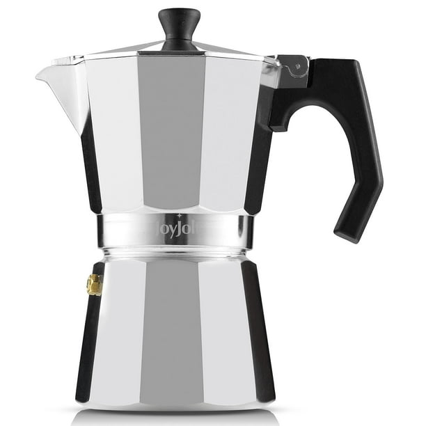 Italian Moka Pot Stovetop Aluminum Espresso Maker [6 Cup] Silver