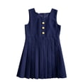 thumbnail image 5 of jiaxiM Girl's School Uniform Jumper Sleeveless Buttons Up Tank Dress Scoop Neck Pleated Hem Clothes 3-13 Years, 5 of 5