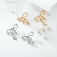 thumbnail image 2 of 4.4 Excellent * 3.8cm Summer Bow Imitation Pearl Earrings[w245], 2 of 2