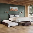 thumbnail image 2 of AFI Warren 14" Full Wood Platform Bed Frame with Twin Trundle, Espresso, 2 of 15