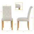 thumbnail image 2 of Costway Set of 2 Parsons Upholstered Fabric Chair with Wooden Legs Beige, 2 of 9