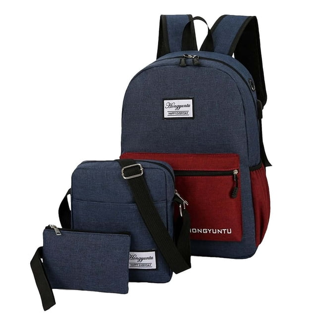 Mens And Womens Backpack Color Matching Three Piece Computer Business Bag Shoulder Casual Matching Bag,Gift