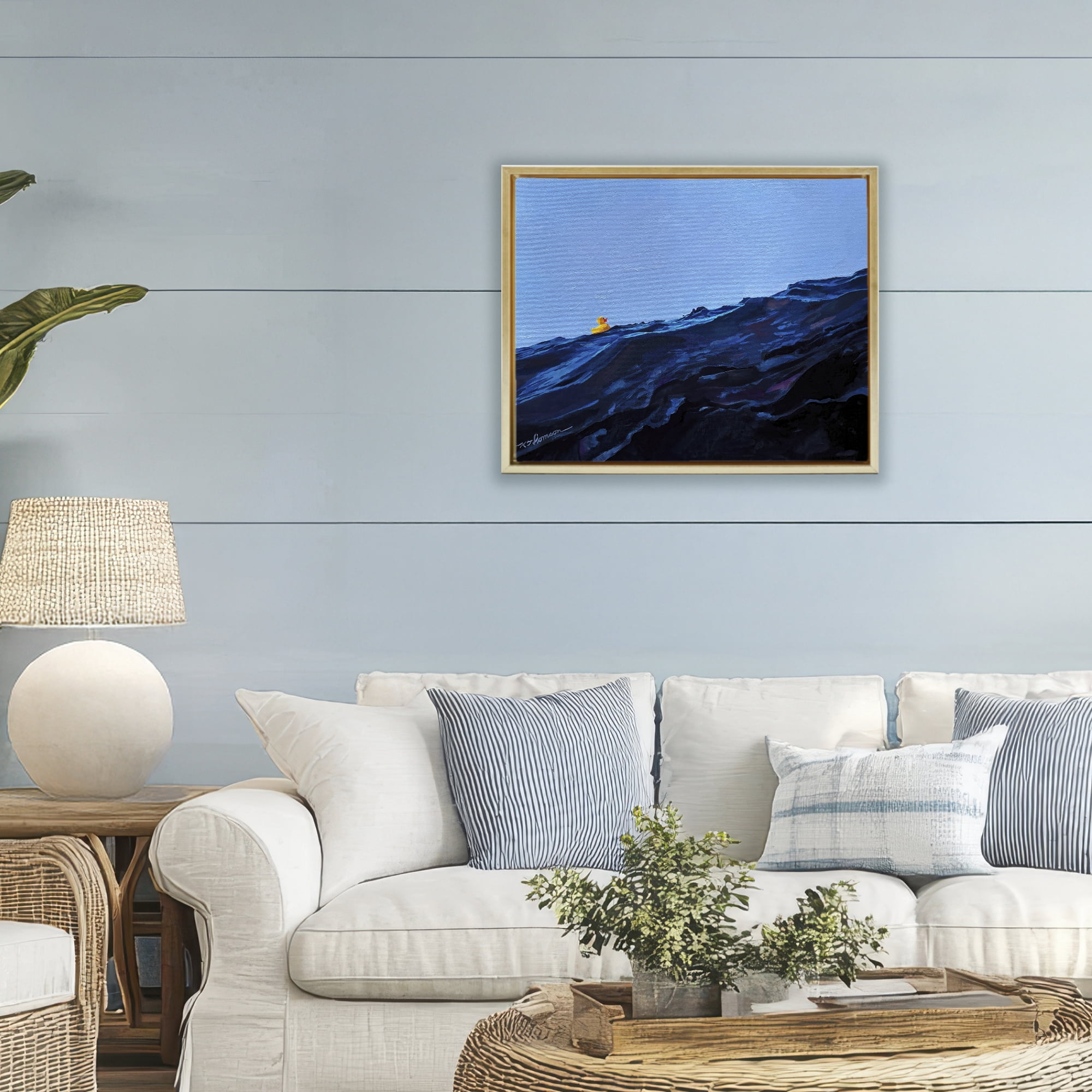 You're The One Duck Gold Framed Floater Canvas Wall Art, design by Keith Thomson