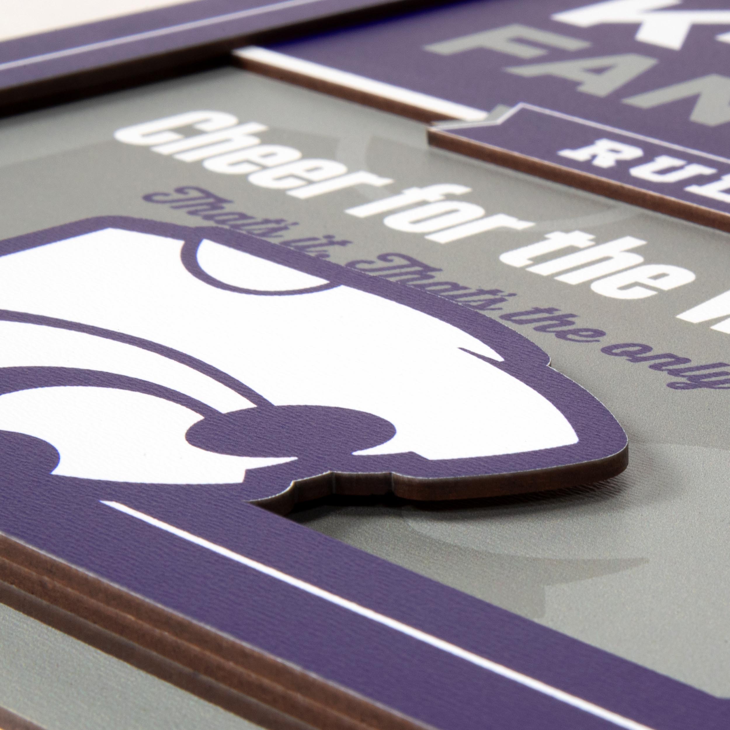 YouTheFan NCAA Kansas State Wildcats Fan Rules 3D Wall Art