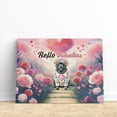 thumbnail image 3 of Hello Valentine’s Day Newfoundland Flower Crown Romantic Pink Floral Horizontal Matte Canvas Poster Newfie Dog Lover Gifts Wall Art Home Decor - 00031, 3 of 5