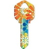 HY-KO Orange Splash Design Key Blank, KW1