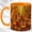 Orange, variant on Golden Jack O Lantern Coffee Mug, Autumn Forest Mug, Ceramic 11 oz