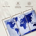 thumbnail image 6 of Elephant Stock Vivid Blue World Map Wall Art - Horizontal Multi Panel Canvas - Living Room Wall Decor - Map Multi Panel - Blue And White Decor - 33" x 20", 6 of 8
