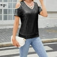thumbnail image 6 of Mittory Women's Sparkle Sequin Tops Shimmer Glitter Loose Cold Shoulder Party Tunic Batwing Dolman Dressy Tops, 6 of 8