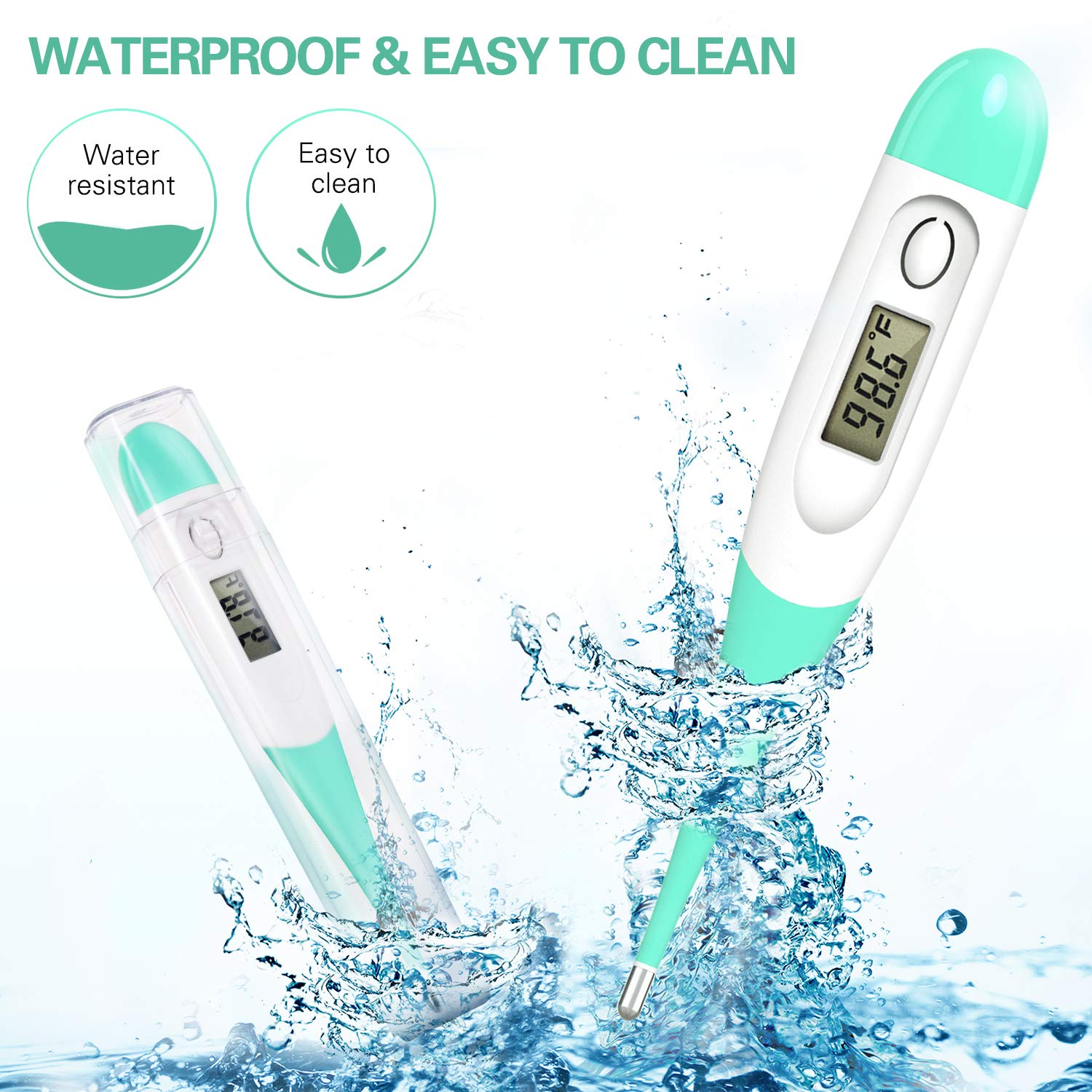 Digital clinical thermometer with fever alarm ▻ waterproof✓ fast ✓ precise ✓