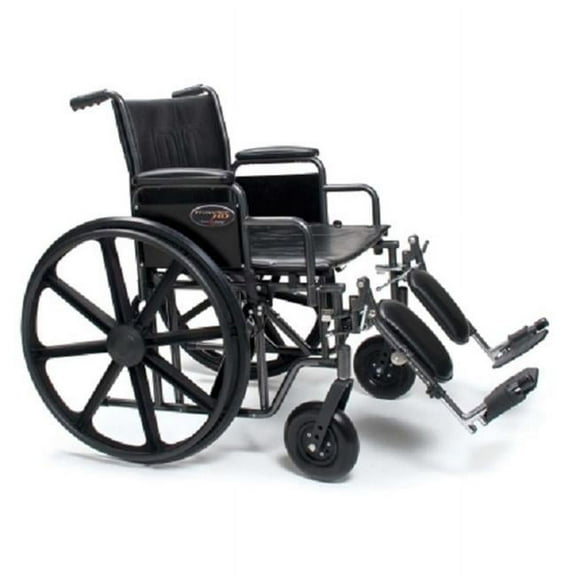 Traveler Heavy Duty Wheelchair - Detachable Full Arm, Elevating Legrest - 22" x 18"