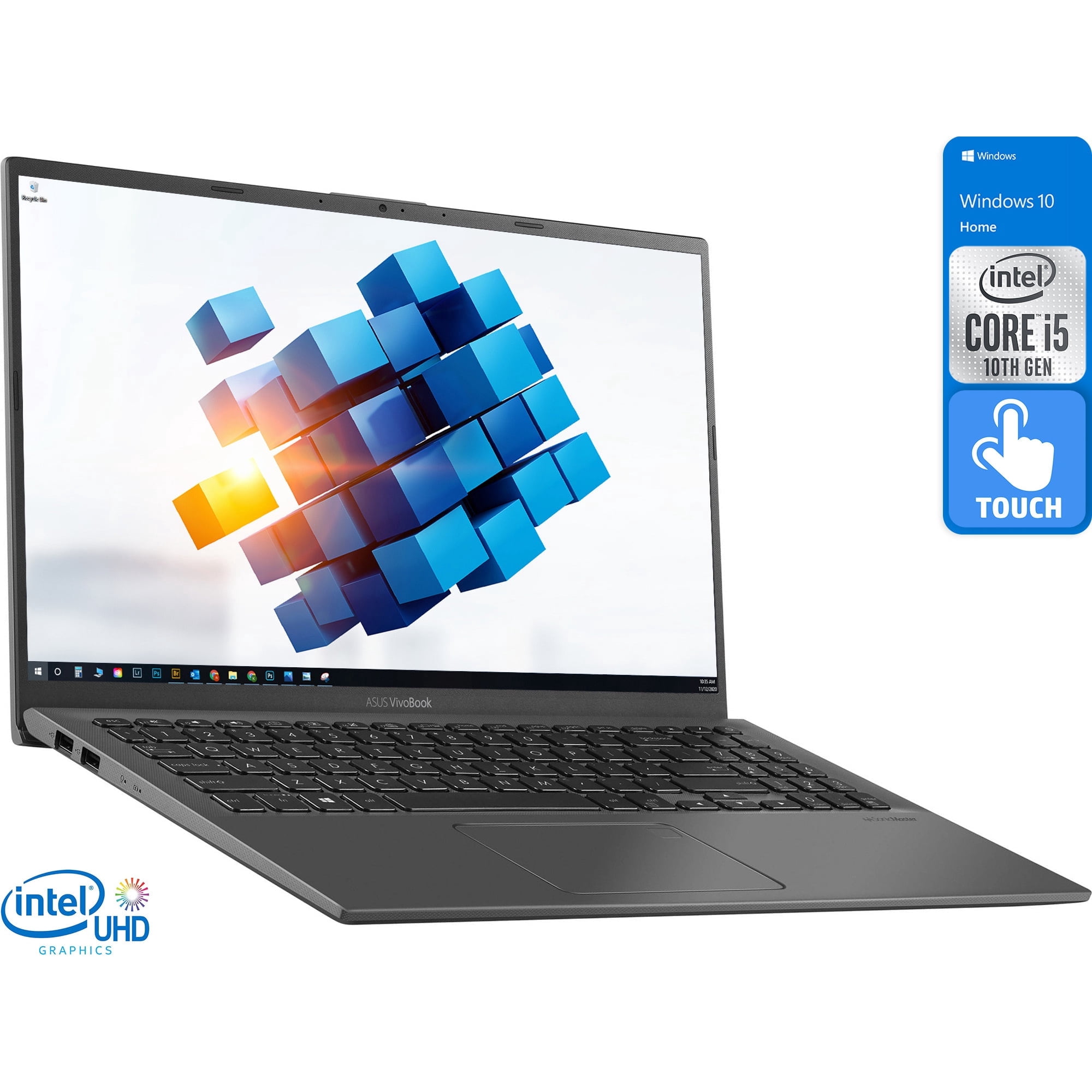 ASUS VivoBook Notebook, 15.6" FHD Touch Display, Intel Core i5-1035G1 Upto 3.6GHz, 8GB RAM, 256GB NVMe SSD, HDMI, Wi-Fi, Bluetooth, Windows 10 Home (R564JA-UH51T)