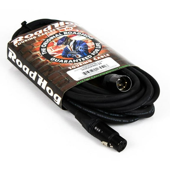 RapcoHorizon RoadHog Gold Pro HOGMPRO-25 XLR Male to XLR Female Microphone Cable, 25-Foot