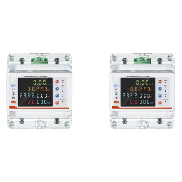 2X Tuya WiFi Monofásico 4P Disyuntor Inteligente WiFi Voltaje de Recierre Automático Protector de Corriente Interruptor Temporizador