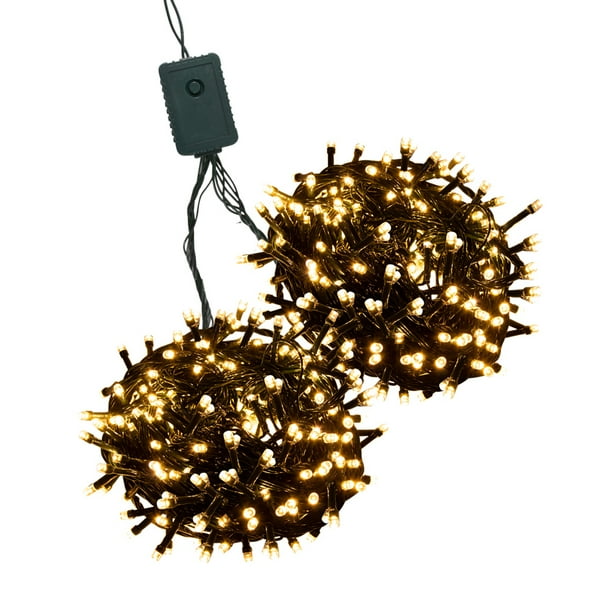 Serie de Luces La Merced Led Cálida 500 Focos 8 Funciones Cable Verde 22 m Serie Decorativa