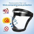 thumbnail image 2 of PEACNNG Masque Protecteur Complet Super Visage Anti-Buée Protection Transparente Noir US, 2 of 13
