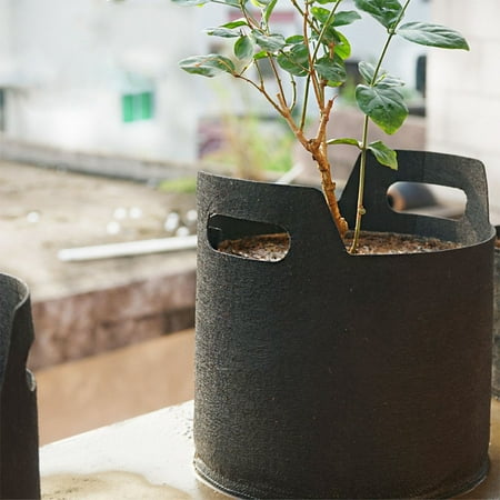 Gallon Black Fabric Aeration Grow Pots Breathable Planter Container Bags Vegetable Plant Growth