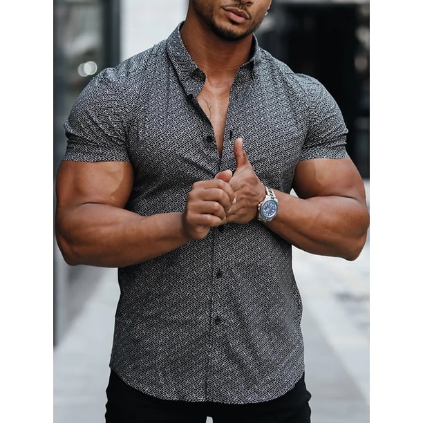 dress shirts for athletic guys Fit Shirt in Mid Blue M Athletic Fit Men's Athletic Fit Dress Shirts: