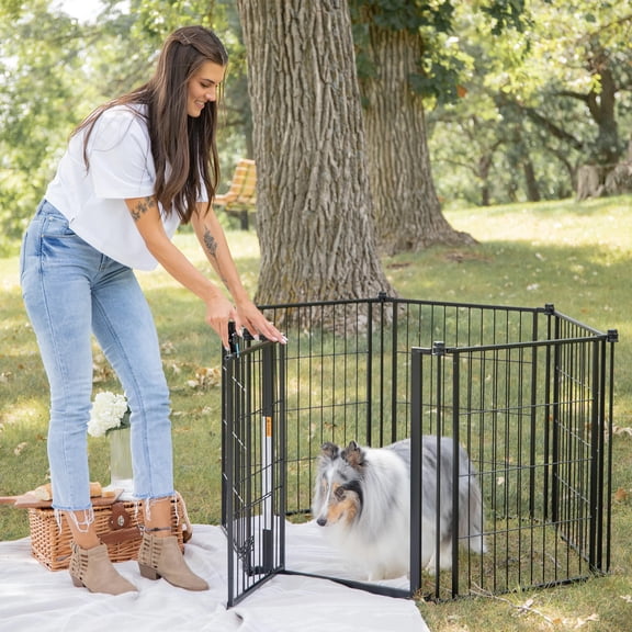 Carlson Pet Products Weatherproof Outdoor Super Pet Gate Black 28" x 144"