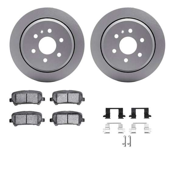 Dynamic Friction Company Rear Geospec Brake Rotors with Ultimate Duty Performance Brake Pads includes Hardware 4412-48035