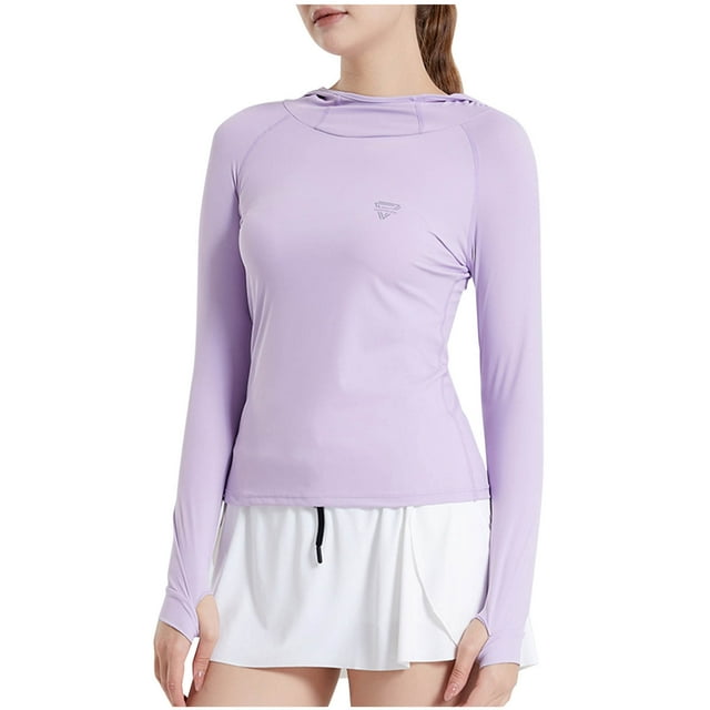 Chandails de Soleil pour Femmes, Maillot Dermoprotecteur pour Femmes UPF 50+ SPF Protection UV Coupe Ajustée Manches Longues Hauts d'Entraînement Randonnée Chandail de Bain Mother Gifts