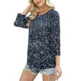 thumbnail image 5 of Fewfanhot Womens Tops Casual Summer Tops Dressy Casual Ruffle Short Sleeve Flowy Tunic Shirts Cute Round Neck Blouses, 5 of 7