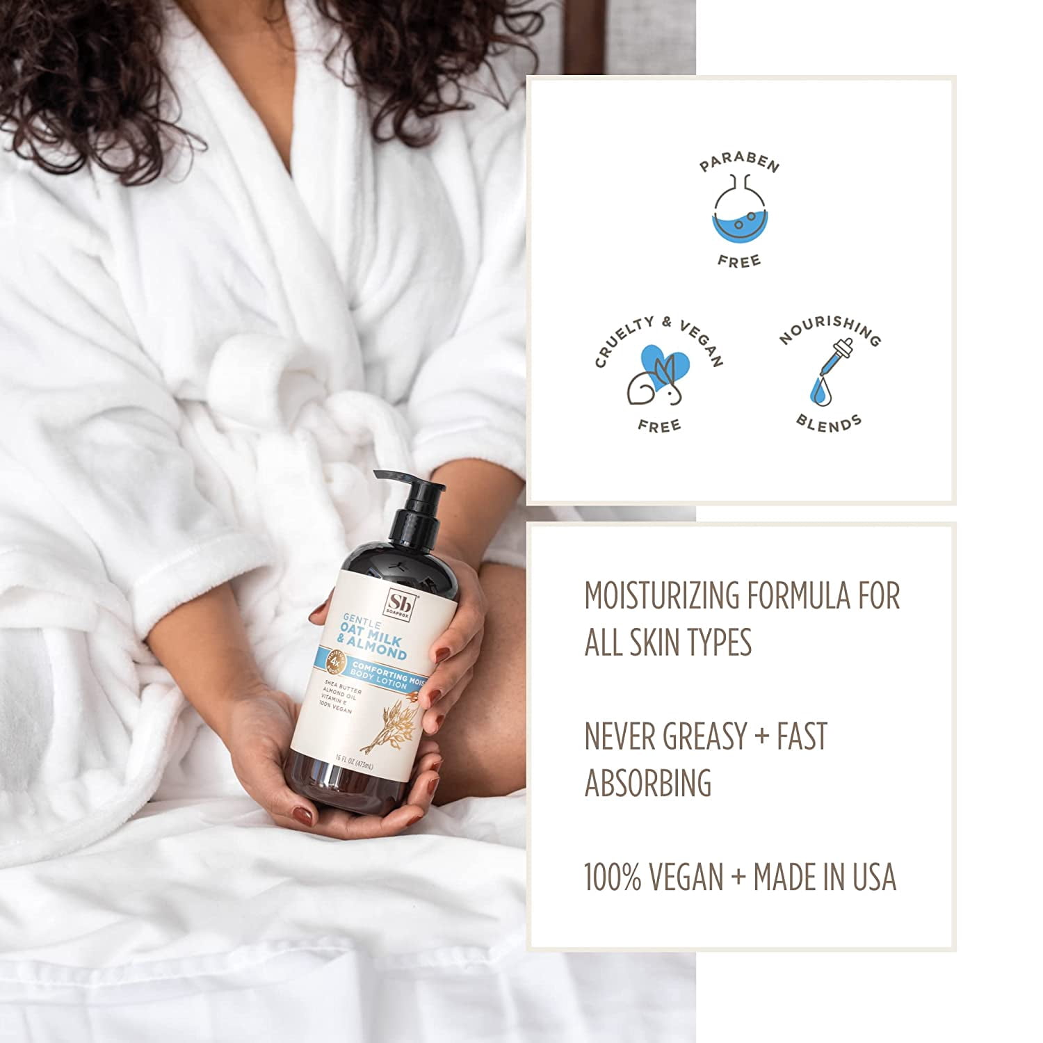 Soapbox Oat Milk & Almond Moisturizing Body Lotion with Shea Butter & Almond Oil | Body Lotion for Women & Men, Paraben Free, Vegan Lotion for Dry Skin, Smooth Skin (16oz, 3 Pack)