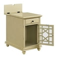 thumbnail image 3 of Chairside Table with 1 Drawer and 1 Trellis Door, Antique White- Saltoro Sherpi, 3 of 6