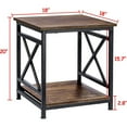 thumbnail image 3 of Rustic Brown End Table with Storage Shelf - Industrial Design Nightstand, 3 of 8