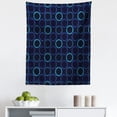 thumbnail image 1 of Geometric Tapestry, Scribble Art Style Circles Ring Shapes on Dark Background, Fabric Wall Hanging Decor for Bedroom Living Room Dorm, 5 Sizes, Blue Violet Pale Blue, by Ambesonne, 1 of 1