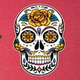 thumbnail image 5 of Wild Bobby Day Of The Dead Sugar Skull Pop Culture Women Tri-Blend Racerback Tank Top, Vintage Red, Medium, 5 of 5