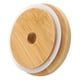 thumbnail image 4 of Paquete de 12 Tapa de frasco de vidrio de bambú con agujero de paja para tarro de masón de 70mm Afortunado Sencillez, 4 of 4