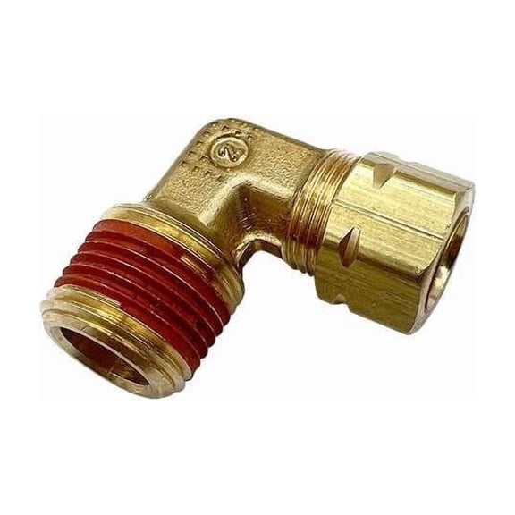 Parker Elbow, Brass, Comp. 3/8 in, MNPT 1/2 in VS169CA-6-6