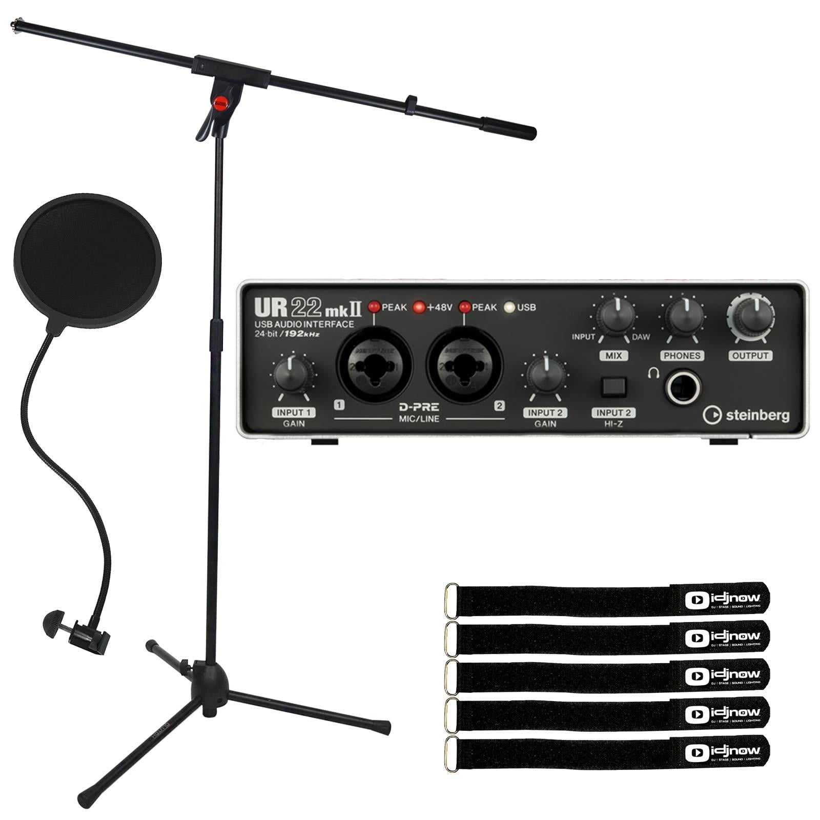 Steinberg UR22 MKII 2.0 Audio Interface Microphone Boom Stand Package Walmart.com