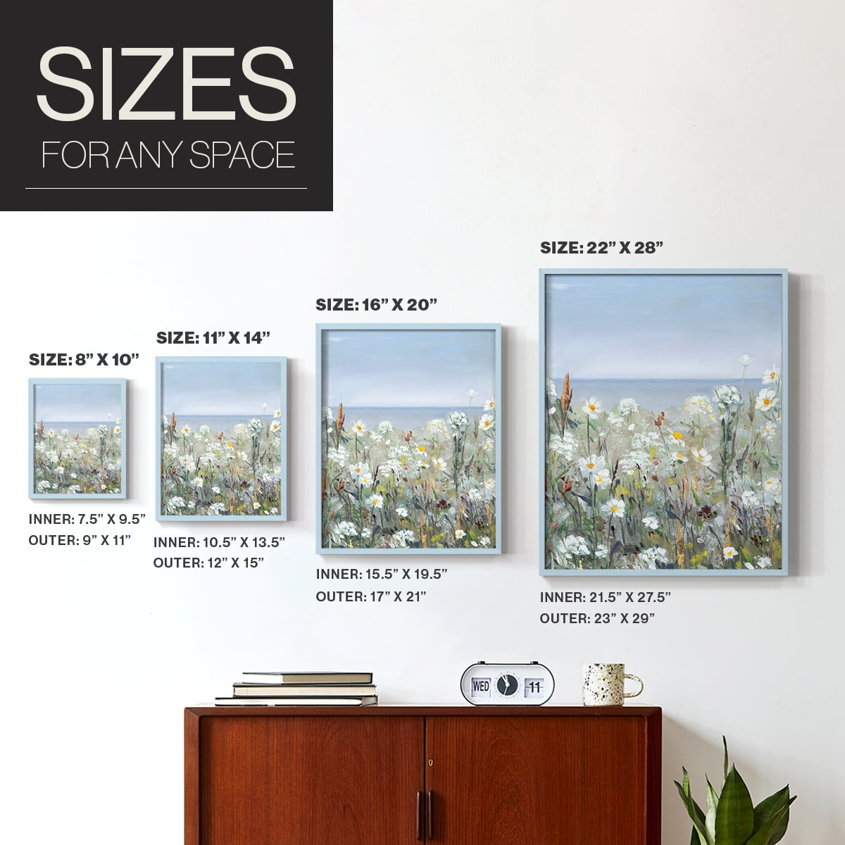 Wild Sea Breeze I Framed Print in Blue Solid Wood 11 x 14 Framed Print