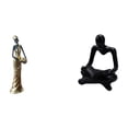 thumbnail image 1 of Figura de mujer africana,Estatua artesanal de una dama tribal africana,hecha a mano,para cafetería.,Figura femenina artesanal de resina africana,Figura del pensador abstracto,Estatua de, 1 of 8