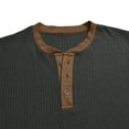 thumbnail image 6 of SAWOBUUN Mens Long Sleeve Ribbed Henley Shirt Slim Fit Color Block Knit Pullover Top Casual Stretch Thermal Undershirt for Fall Winter, 6 of 6