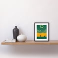 thumbnail image 2 of Abstract Wolves Minimalist Surreal Sky Green Yellow Artwork Framed Wall Art Print 9X7 Inch, 2 of 5