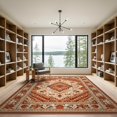 thumbnail image 2 of ODIKA 9'x12' Washable Area Rug Low Pile, Flatwoven, Orange Burnt Boho Fall Halloween Terracotta Vintage Bathroom for Great Room, Indoor Concept, Large Living, 2 of 7