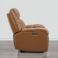 thumbnail image 4 of CHITA Genuine Leather Power Recliner Chair with Dual Motors and USB Ports, Saddle, 4 of 16
