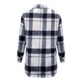 thumbnail image 3 of Patlollav Womens Full Sleeve Plaid Print Turndown Collar Outwear Jackets, 3 of 6