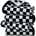thumbnail image 1 of wonima44 Black and White Hand Towels for Kitchen 4 Pack Cotton, Decorative Bathroom Towels Checkered Decor Farmhouse Cute for Men Women Gifts, 13" x 29", 1 of 1