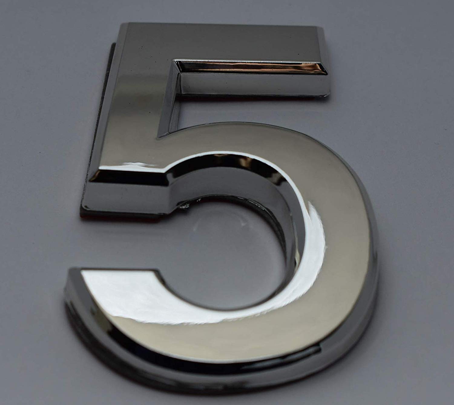2 PCS - Apartment Number Sign/Mailbox Number Sign, Door Number Sign. Number 5 (Silver,3D, Size 2.75 x 1.75, Comes with Double Sided Tape)- The Maple line. - image 1 of 3