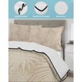 thumbnail image 4 of Quilts Twin Size Bedding Set, Brown Palm Leaves Lightweight Quilted Comforter, Summer Tropical Botanical Coastal Soft Reversible Bedspread Coverlet with Pillow Covers for All Season, 68" x 86", 4 of 7