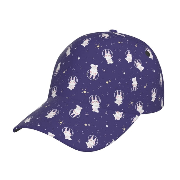 Balery Astronaut Rabbit Gorra de béisbol de tamaño ajustable para correr, entrenar y actividades al aire libre. Gorra de papá para todas las estaciones.