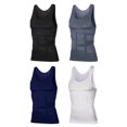 thumbnail image 1 of Chaleco adelgazante para hombre, 4 unidades, moldeador de cuerpo, entrenador de cintura, ropa interior para el abdomen, camisetas de entrenamiento, L, 4 colores, 1 of 15