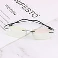 thumbnail image 6 of +1.0~-4.0 Ultralight Metal Frameless Frame Reading Glasses Presbyopia Eyeglasses Far Sight Eyewear Anti Blue-ray BLACK STRENGTH +3.50, 6 of 8