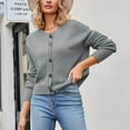 thumbnail image 5 of Diufon Knit Cardigan for Women Fall Casual Solid Color Coats Long Sleeve Button Sweaters, 5 of 7