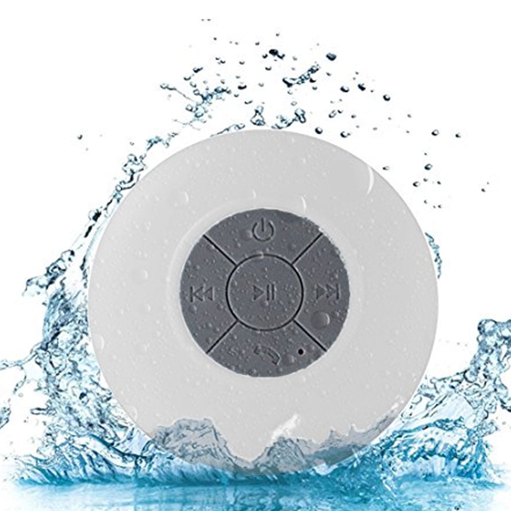BTS-06 Waterproof Shower Bluetooth Speaker Wireless Mini USB Charger White 